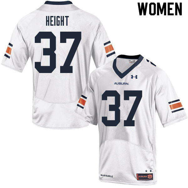 Women's Auburn Tigers #37 Romello Height White 2020 College Stitched Football Jersey